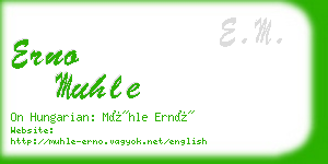 erno muhle business card